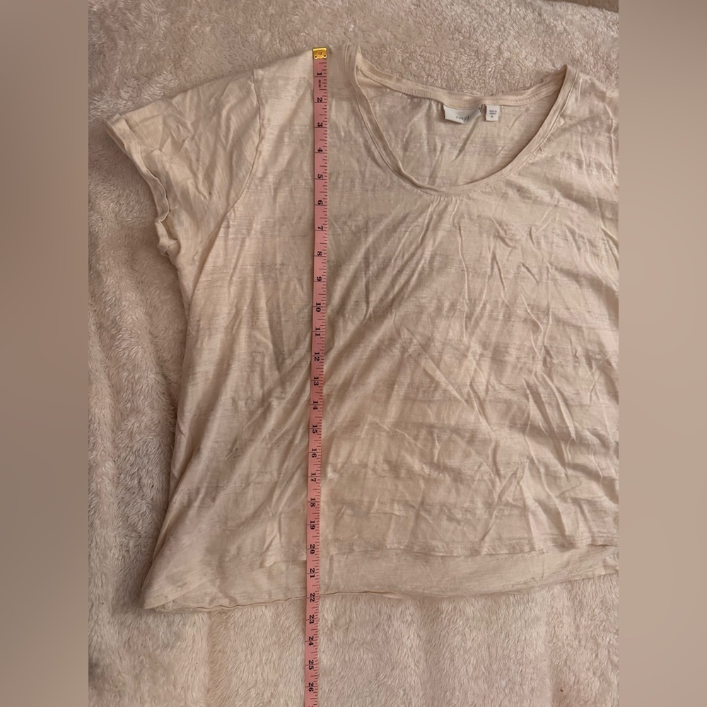 J Jill Cream Short Sleeve Women's Tee - Picture 4 of 9